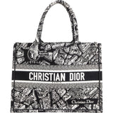 Christian Dior Trotter Monogram Jacquard Mayu Embroidered Plan de Paris Book Tote Handbag