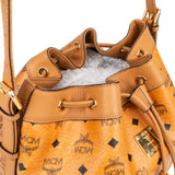 MCM Monogram Visetos Heritage Drawstring Bucket Crossbody Bag
