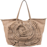 Valentino Garavani Leather Rose Large Tote Shoulder Bag