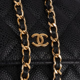 Chanel Quilted Caviar Leather Wallet On Chain Crossbody Bag