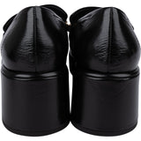 Chanel Black Crinkled Patent Leather CC Chain Platform Loafers (37,5)