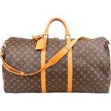 Louis Vuitton Monogram Canvas Keepall 60 Bandoulière Travel Bag