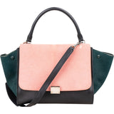 Céline Tricolor Leather Pony Hair Trapeze Handbag