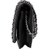 Chanel Quilted Lambskin Palladium Wallet On Chain Crossbody Bag