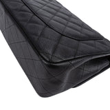 Chanel Quilted Caviar Leather Palladium Jumbo Double Flap Crossbody Bag