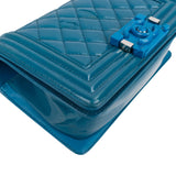 Chanel Quilted Patent Leather Small Boy Crossbody Bag