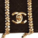 Chanel Quilted Cotton 24K Gold Single Flap Shoulder Bag