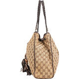 Gucci Monogram GG Canvas Indy Tassel Drawstring Hobo Shoulder Bag
