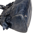 Miu Miu Blue Vitello Lux Leather Bow Handbag