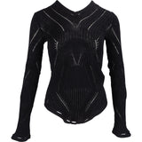 Chanel Seamless Body Suit One Piece Black Knit Cocomark (FR42 / DE40)