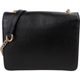 Gucci Pebbled Leather Interlocking GG Flap Crossbody Bag