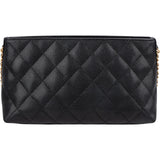 Chanel Quilted Caviar Leather Side Chain Clutch Bag