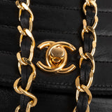 Chanel Quilted Lambskin Half Moon 24K Gold Single Flap Shoulder Bag