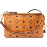 MCM Monogram Visetos Coated Canvas Wristlet Pung Crossbody Bag
