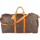 Louis Vuitton Monogram Canvas Keepall 60 Bandoulière Travel Bag
