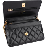 Chanel Quilted Caviar Leather Wallet On Chain Crossbody Bag