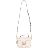 Coach Pebbled Leather Georgie Gem Vanity Case Rivets Crossbody Handbag