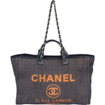 Chanel Denim Deauville Tote Shoulder Bag - vintageandkickz