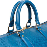 [🔄️B20 / F06] Louis Vuitton Blue Epi Leather Keepall Travel Bag - vintageandkickz
