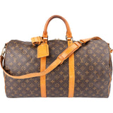 Louis Vuitton Monogram Canvas Keepall 50 Bandoulière Travel Bag