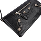 Balenciaga Black Leather Classic City Wallet On Strap Shoulder Bag