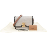 Burberry Canvas Bicolor Leather Small TB Crossbody Bag