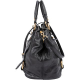 Miu Miu Vitello Lux Leather Ring Tote Handbag