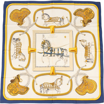 Hermès Grand Apparat Silk Carré 90 Tuch Scarf