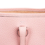 Hermès Rose Sakura Clemence Leather Mini Evelyne 16 Crossbody Bag
