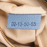 Chloé Blue Grained Leather Small Paraty Shoulder Handbag