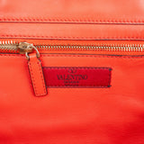 Valentino Garavani Red Leather Rockstud Shopper Handbag