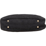 [🔄️B09 / F15] Gucci Monogram Black GG Canvas Bamboo Studded Hobo Handbag - vintageandkickz