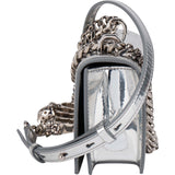 Alexander McQueen Mirrored Patent Leather Crystal-Embellished Skull Knuckle Ring Small Crossbody Bag