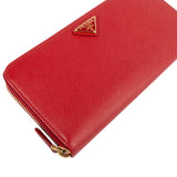 Prada Saffiano Leather Zip Around Wallet