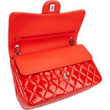 Chanel Quilted Patent Leather Jumbo Double Flap Crossbody Bag