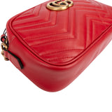 Gucci Chevron Leather GG Marmont Medium Crossbody Bag
