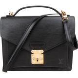 Louis Vuitton Noir Epi Leather Monceau Handbag