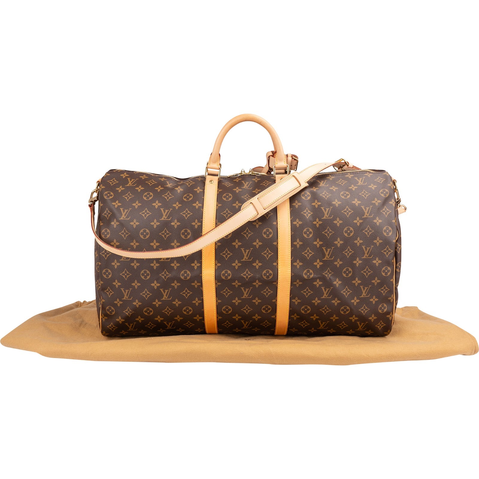 Louis Vuitton Monogram Canvas Keepall 60 Bandoulière Travel Bag