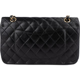 Chanel Quilted Lambskin 24K Gold Medium Double Flap Crossbody Bag