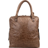 Balenciaga Brown Leather Paper Bag Tote City Handbag