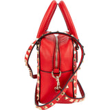 Valentino Red Leather Rockstud Small Camera Handbag