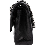 Chanel Quilted Lambskin Palladium Medium Double Flap Shoulder Bag