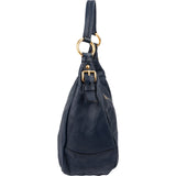Prada Navy Calf Leather Vitello Daino Shoulder Bag