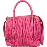 Miu Miu Pink Matelassé Nappa Leather Handbag - vintageandkickz