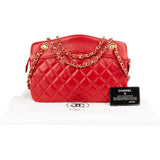 Chanel Red Quilted Lambskin Vintage Shoulder Bag