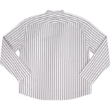 Hermès Striped Cotton Collar Half Close Longsleeve Blouse (FR39)