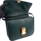 Celine Dark Green Boxcalf Classic Box Medium Crossbody Bag