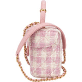 Chanel Quilted Tweed Top Handle CC Vanity Case Crossbody Bag