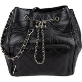 Chanel Quilted Calfskin CC Chain Drawstring Bucket Shoulder Bag