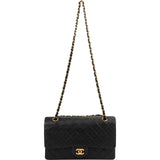 Chanel Quilted Lambskin Medium 24K Gold Double Flap Shoulder Bag